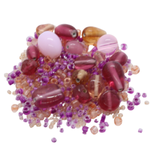 Mixed Large Indian Glass Beads - Pink - Riverside Beads