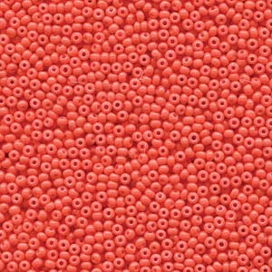 Size 8/0 Preciosa Seed Beads - Opaque Coral - Riverside Beads