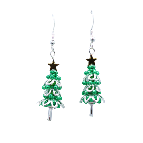 Filigree Christmas Tree Earrings - Riverside Beads