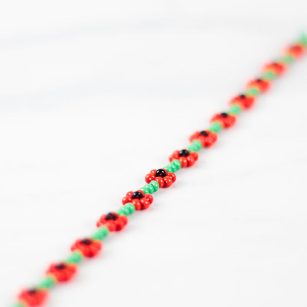 Poppy Beadweaving Bracelet - Riverside Beads