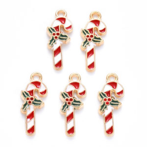 Enamel Candy Cane Charms - Riverside Beads