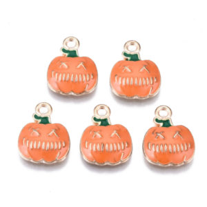 Enamel Pumpkin Charms - Riverside Beads