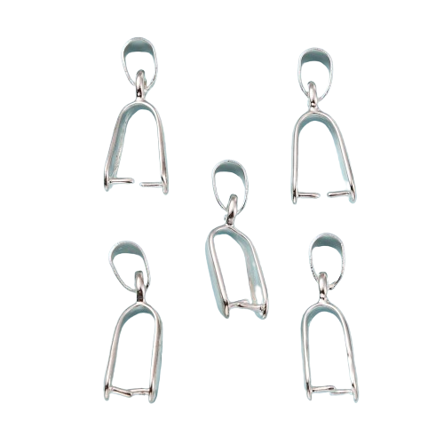 thumbnail interactive-video image 1 of Sterling Silver Pinch Bails With Ring Loop | Jewelry Making Findings | Multiple Sizes & Platings 1 of 6