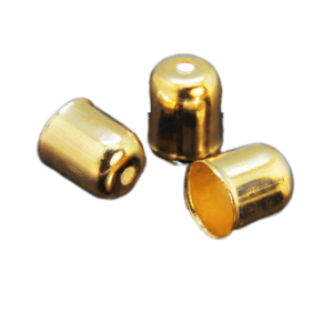 7mm Rounded Kumihimo End Caps - Gold - Riverside Beads