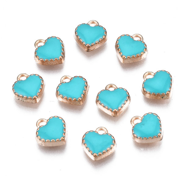 Small Enamel Heart Charms - Riverside Beads