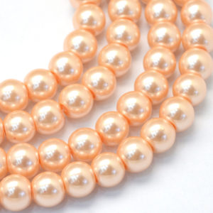 Glass Pearls - Light Salmon - 6mm - Riverside Beads