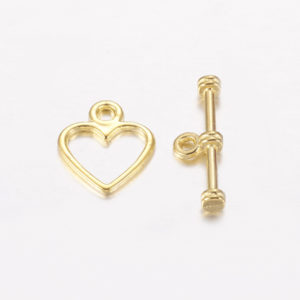 Gold Heart Toggle Clasp - Riverside Beads