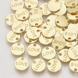 Gold Love Tag Charms - Riverside Beads