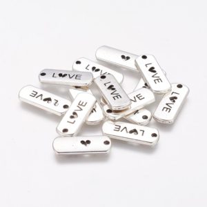 Rectangle Love Tag Charms - Riverside Beads