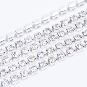 Silver Rhinestone Cup Chain - Riverside Beads