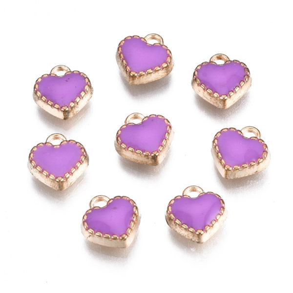 Small Enamel Heart Charms - Riverside Beads
