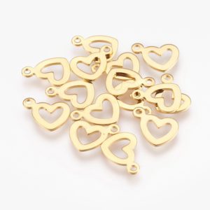 Gold Aperture Heart Charms