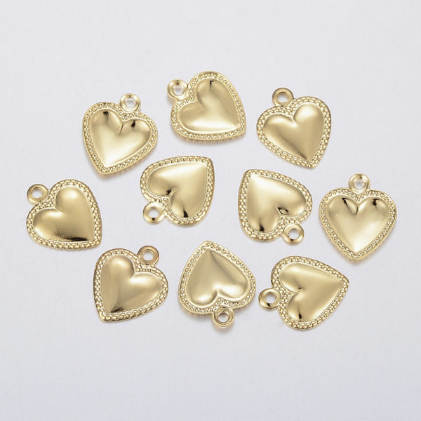 Gold Heart Charms - Riverside Beads