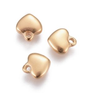 Small Gold Heart Charms - Riverside Beads