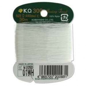 White KO Nylon Thread - Riverside Beads