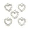 Diamante Heart Charms - Riverside Beads