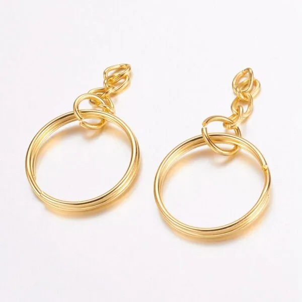 25mm Keyring with chain in golden