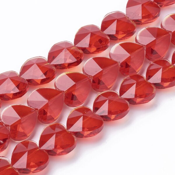 Glass 14mm Heart Beads - Riverside Beads