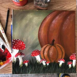 Mushroom Painting Cuppa and Canvas Workshop