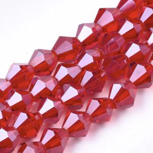 Crystal Bicone Bead - Red - Riverside Beads