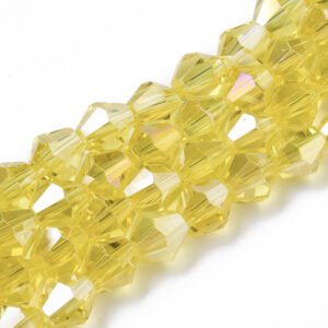 8mm Crystal Bicone Bead - Yellow AB - Riverside Beads