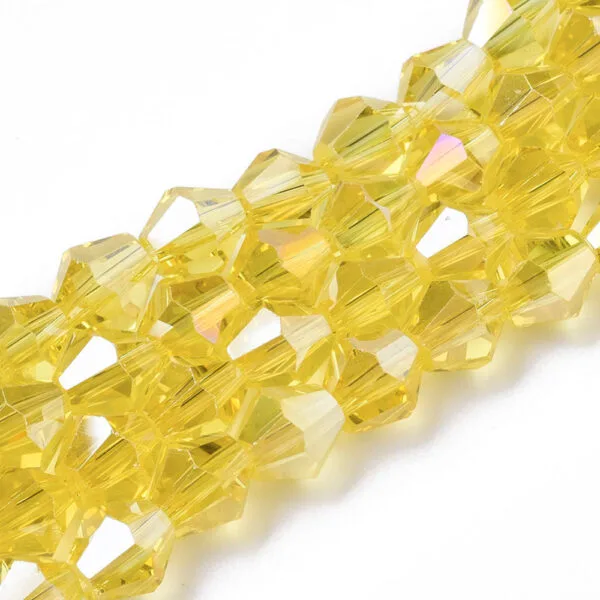 Crystal Bicone Bead Yellow AB