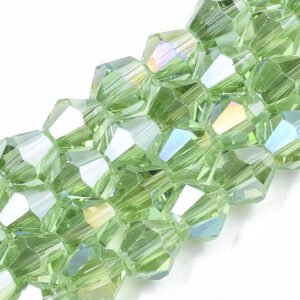 8mm Crystal Bicone Bead - Light Green AB - Riverside Beads