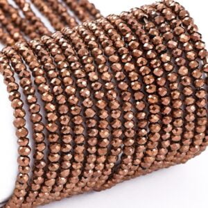 2mm x 1.5mm Crystal Rondelle Bead - Brown - Riverside Beads