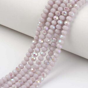 2.5mm x 1.5mm Opaque Crystal Rondelle Bead - Lilac - Riverside Beads