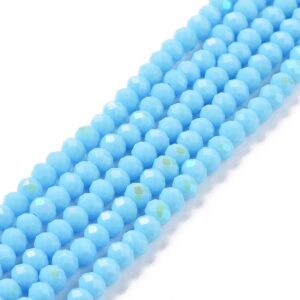 2.5mm x 1.5mm Opaque Crystal Rondelle Bead - Sky Blue - Riverside Beads