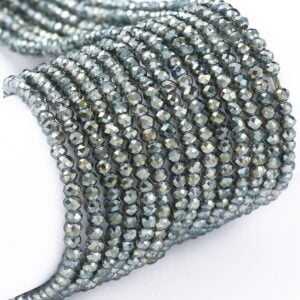 2mm x 1.5mm Crystal Rondelle Bead - Slate Grey - Riverside Beads