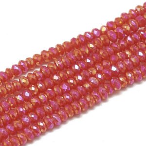 2.5mm x 1.5mm Crystal Rondelle Bead - Red - Riverside Beads