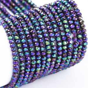 2mm x 1.5mm Crystal Rondelle Bead - Metallic Purple - Riverside Beads