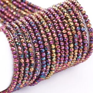 2mm x 1.5mm Crystal Rondelle Bead - Sunset - Riverside Beads