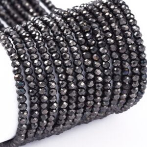 2mm x 1.5mm Crystal Rondelle Bead - Gunmetal - Riverside Beads