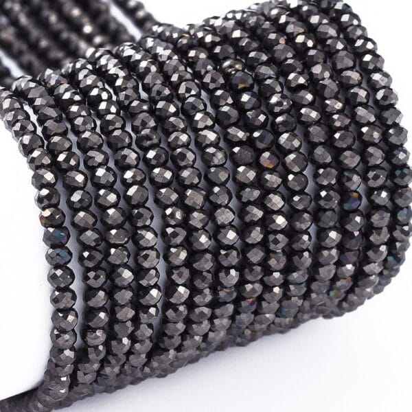 2mm Crystal Rondelle Bead Gun Metal