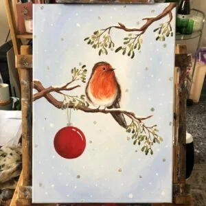 Christmas Painting Cuppa and Canvas Workshop - Riverside Beads