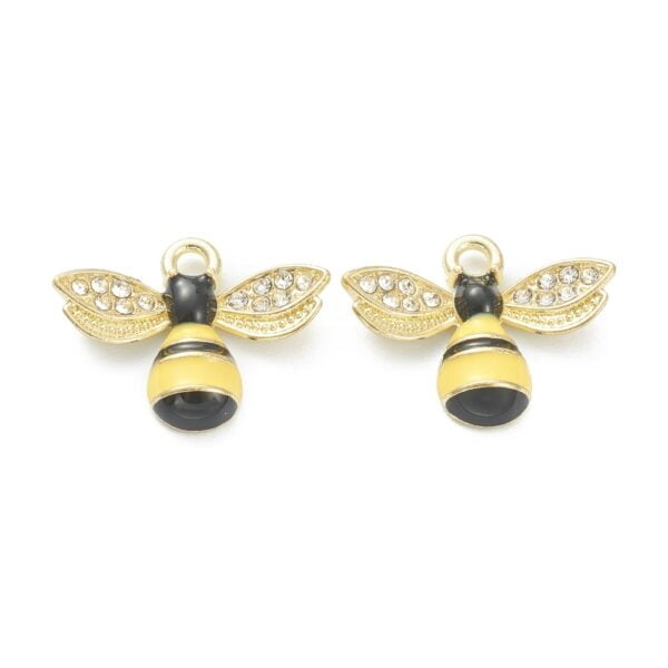 Small Enamel Bee Charms - Riverside Beads