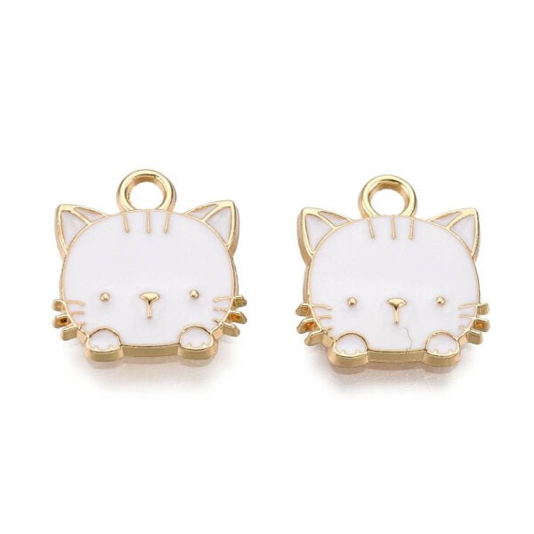 Enamel Cat Head Charms - Riverside Beads