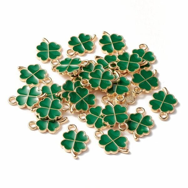 Enamel Four Leaf Clover Charms - Riverside Beads
