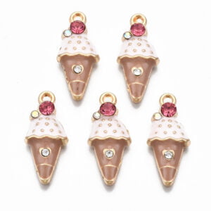 Enamel Diamante Ice-cream Charms - Riverside Beads