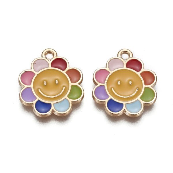 Enamel Multi Colour Flower Charms