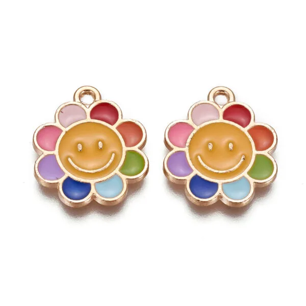 Enamel Multi Colour Flower Charms