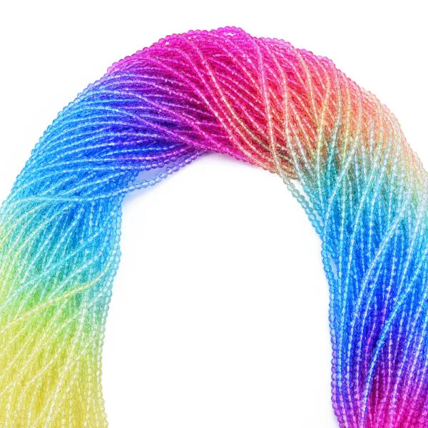 3mm Rainbow Round Beads