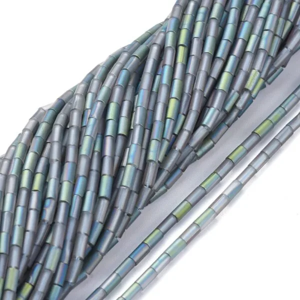 Glass Tube Bead Matt Teal