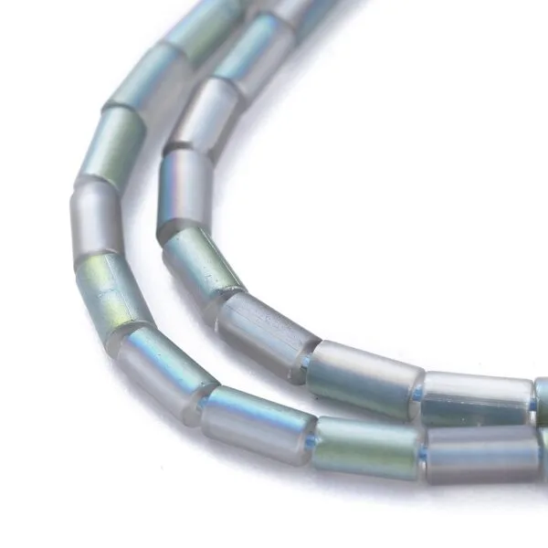 Glass Tube Bead - Matt Teal - Image 2