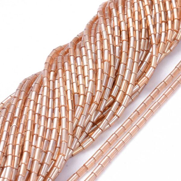 Glass Tube Bead - Peach - Riverside Beads