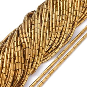 Glass Tube Bead - Gold - Riverside Beads