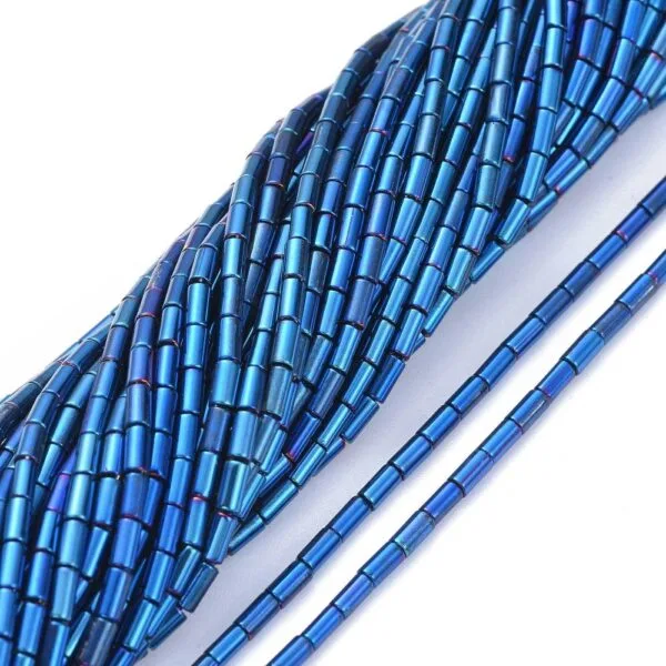 Glass Tube Bead Blue