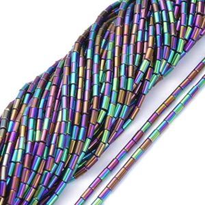 Glass Tube Bead - Peacock - Riverside Beads